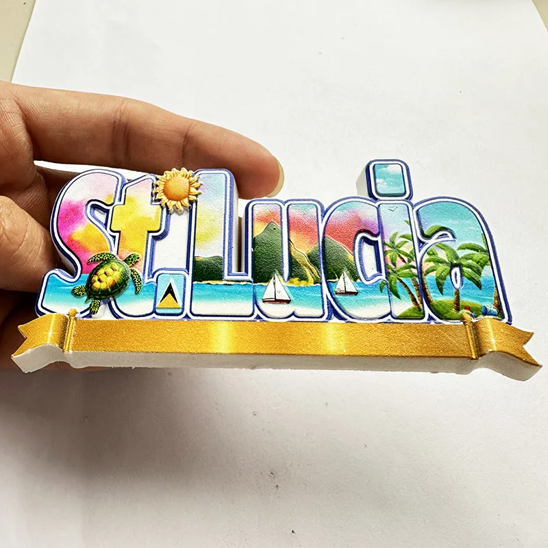 Art Craft Magnet - سانت لوسيا ويست إنديز، ملصق ثلاجة
