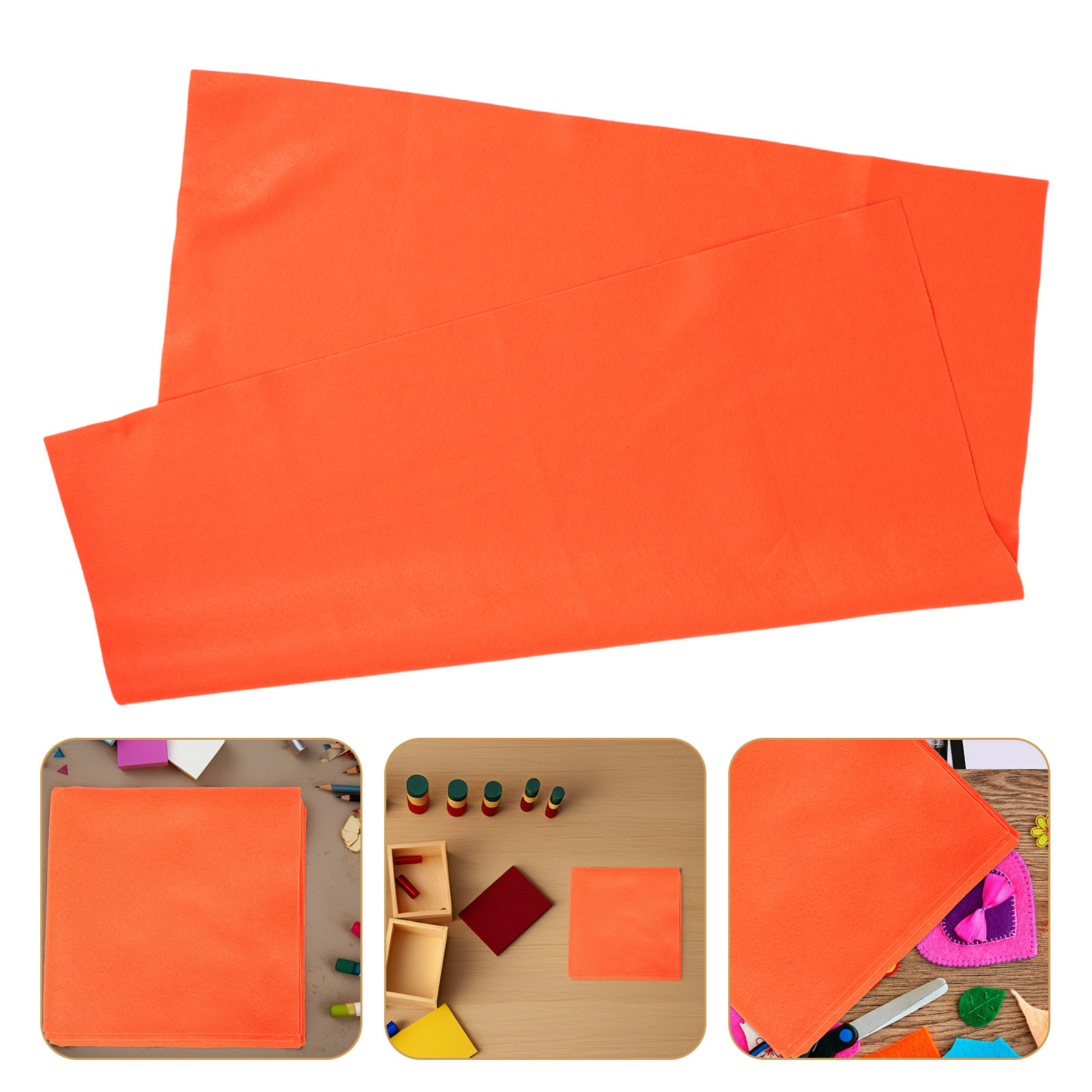 Art Craft For Kindergarten - قماش الفيلت البرتقالي الناعم والمرن والمقاوم