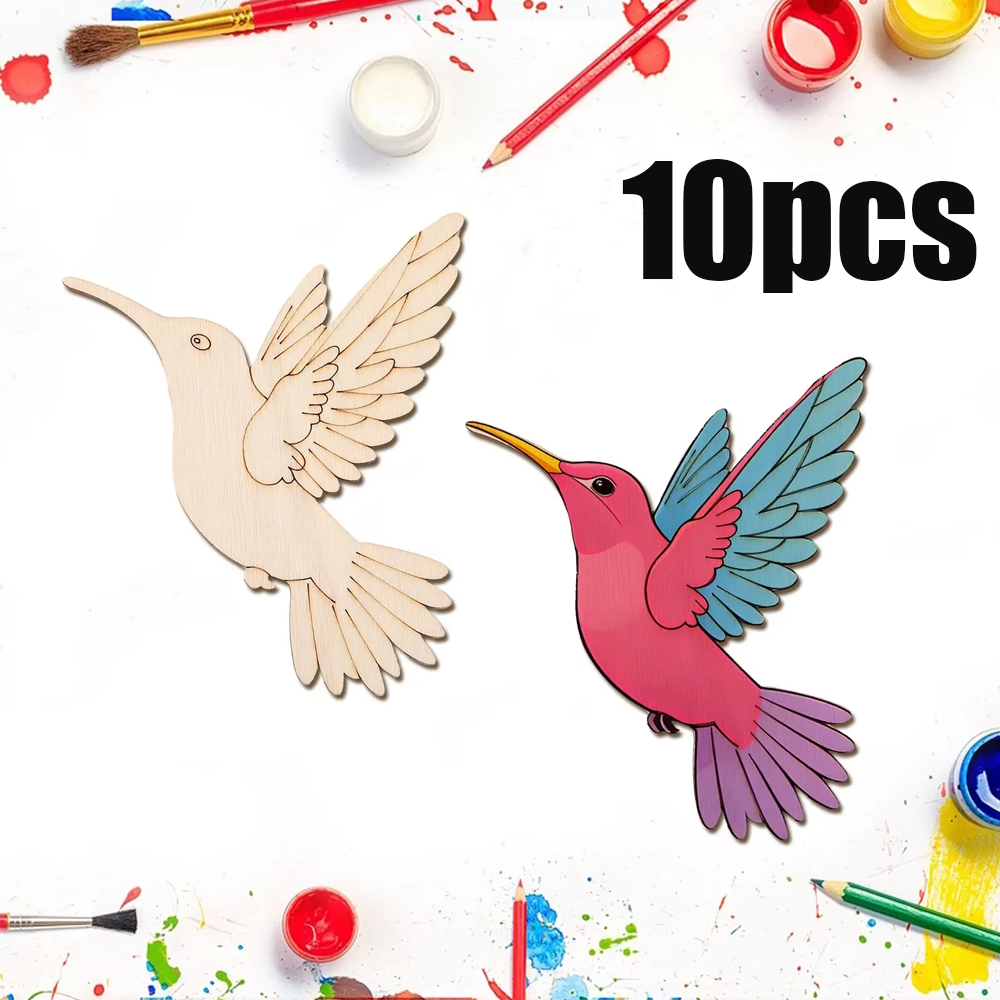Art Crafts - 10 قطع من الخشب غير المكتمل