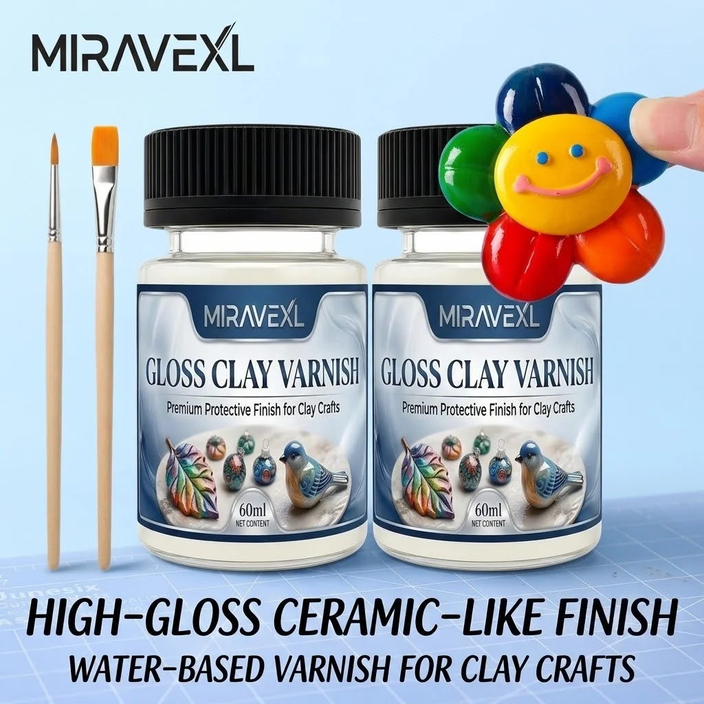 Air Dry Clay - مجموعة طلاء الطين اللامع MIRAVEXL مع