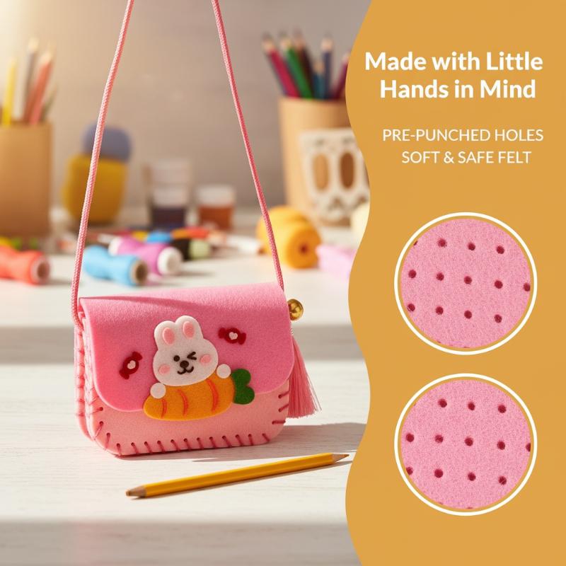 Art Craft For Kindergarten - طقم صنع حقائب من اللباد للأطفال،