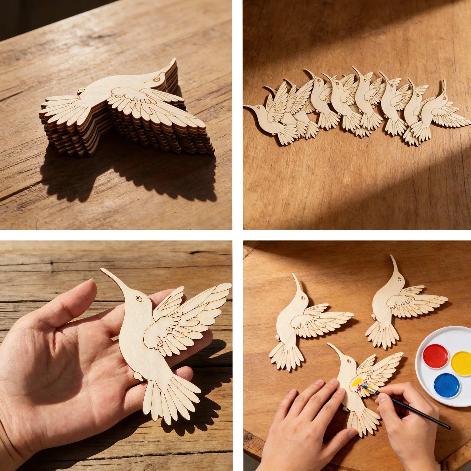 10 قطع من الخشب غير المكتمل عل - مراجعة Art Crafts وسعره