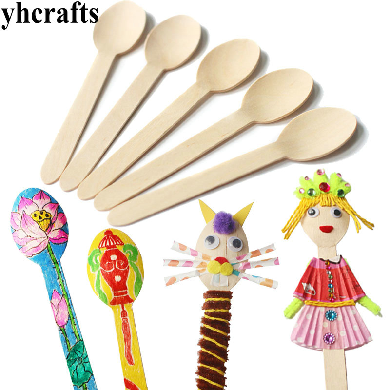 20 قطعة/الوحدة. ملعقة خشبية لل - مراجعة Art Craft For Kindergarten وسعره